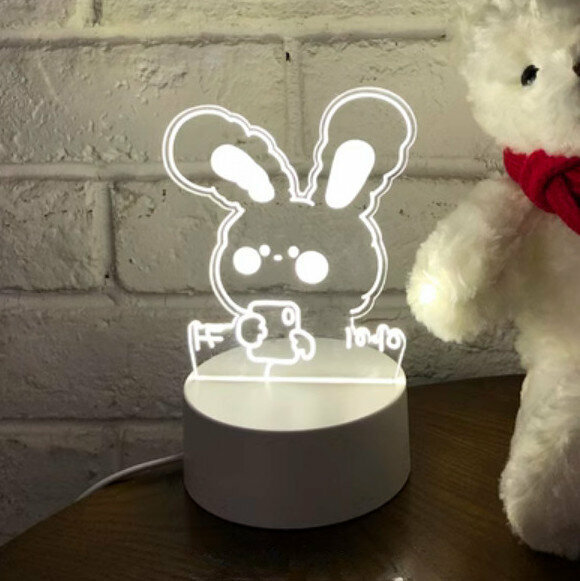 Popular bedroom bedside night light (Photograph Rabbit-three-color light)