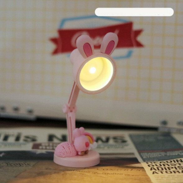 Popular bedroom bedside mini night light (pink rainbow rabbit ears)