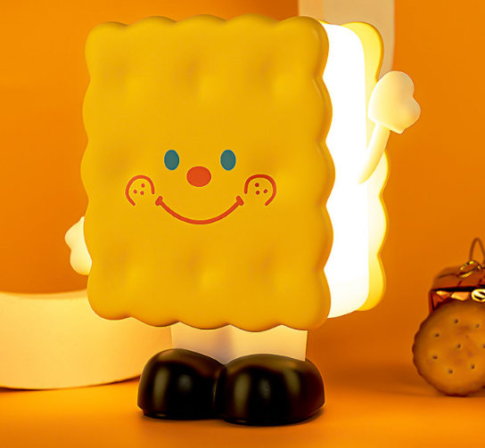 Popular creative biscuit night light (warm yellow)