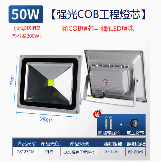 New LED strong light COB engineering wick (50W-white light)