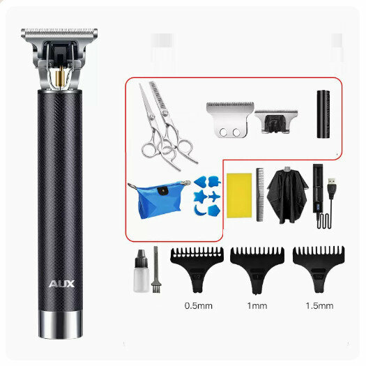 新款電推理髮器【金屬網紋【套餐⑤】+刀頭+電池+雙鋼剪】