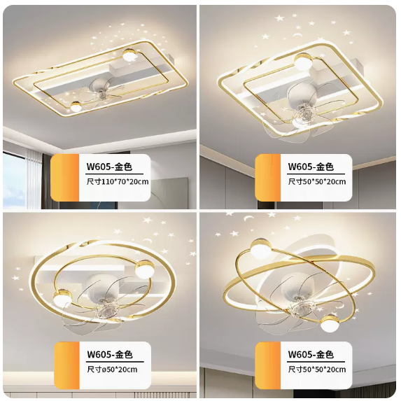 New ceiling lamp set (4-piece set [Package 7_Platinum_Three rooms and one living room_Remote control] Infinitely dimmable)