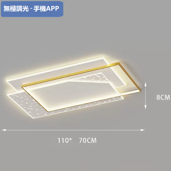 Hot selling ceiling lamp (1002 platinum_large living room 110CM remote control + mobile phone APP [stepless dimming])