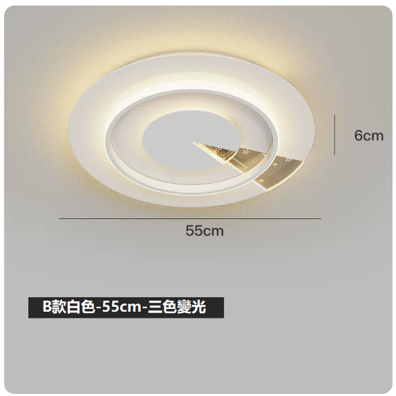 熱賣吸頂燈（TY066白色_臥室55CM壁控【三色變光】）