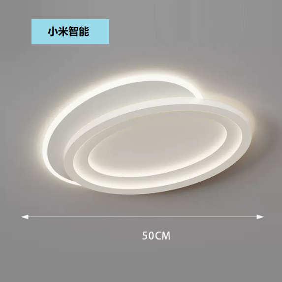 熱賣吸頂燈（LC9999白色_橢圓50CM遙控【支持小愛智能】）