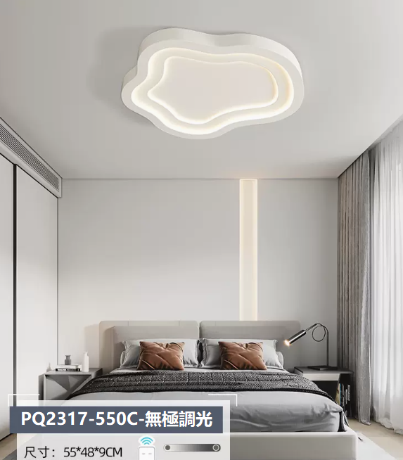 Hot Selling Ceiling Lamp (PQ2317 C Style White_Bedroom 55CM Remote Control [Infinitely Dimmable])
