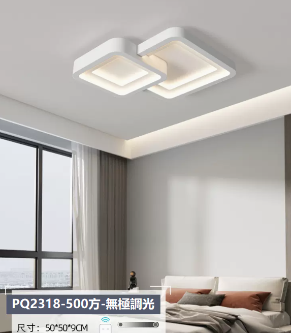 Hot Selling Ceiling Lamp (PQ2218 White_Bedroom Square 50CM Remote Control [Stepless Dimming])