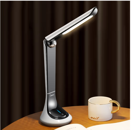 Hot selling LED folding rechargeable small desk lamp (three-level dimming simple black and white)