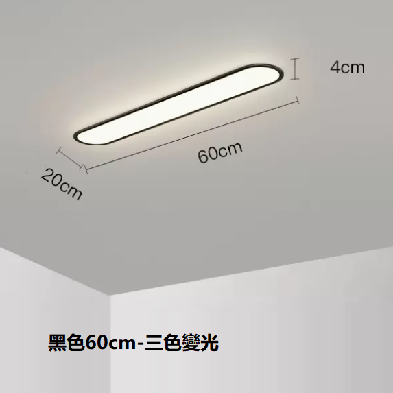 熱賣吸頂燈（黑色60CM三色變光）