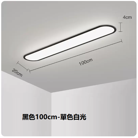 熱賣吸頂燈（黑色100CM單色白光）