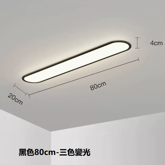 熱賣吸頂燈（黑色80CM三色變光）