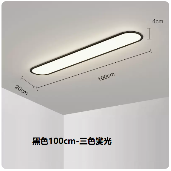 熱賣吸頂燈（黑色100CM三色變光）