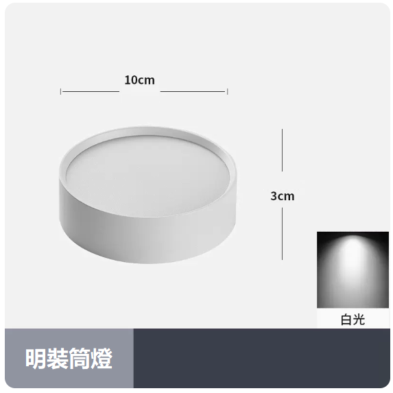 熱賣天花燈（7W_白光_白殼）
