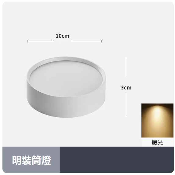 熱賣天花燈（7W_暖光_白殼）