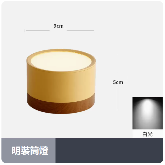 Popular ceiling lamp (7W_white light_yellow shell)