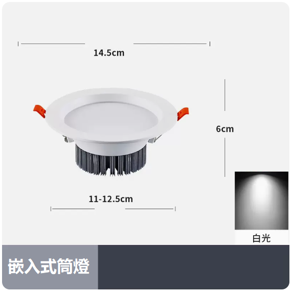 Popular ceiling light (12W white light_white shell_opening 11_12.5CM)