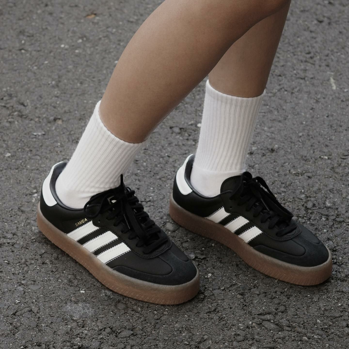 ADIDAS Originals SAMBAE 黑/白三線 百搭 復古 厚底 休閒 德訓鞋 JI1350黑 /ji1349白