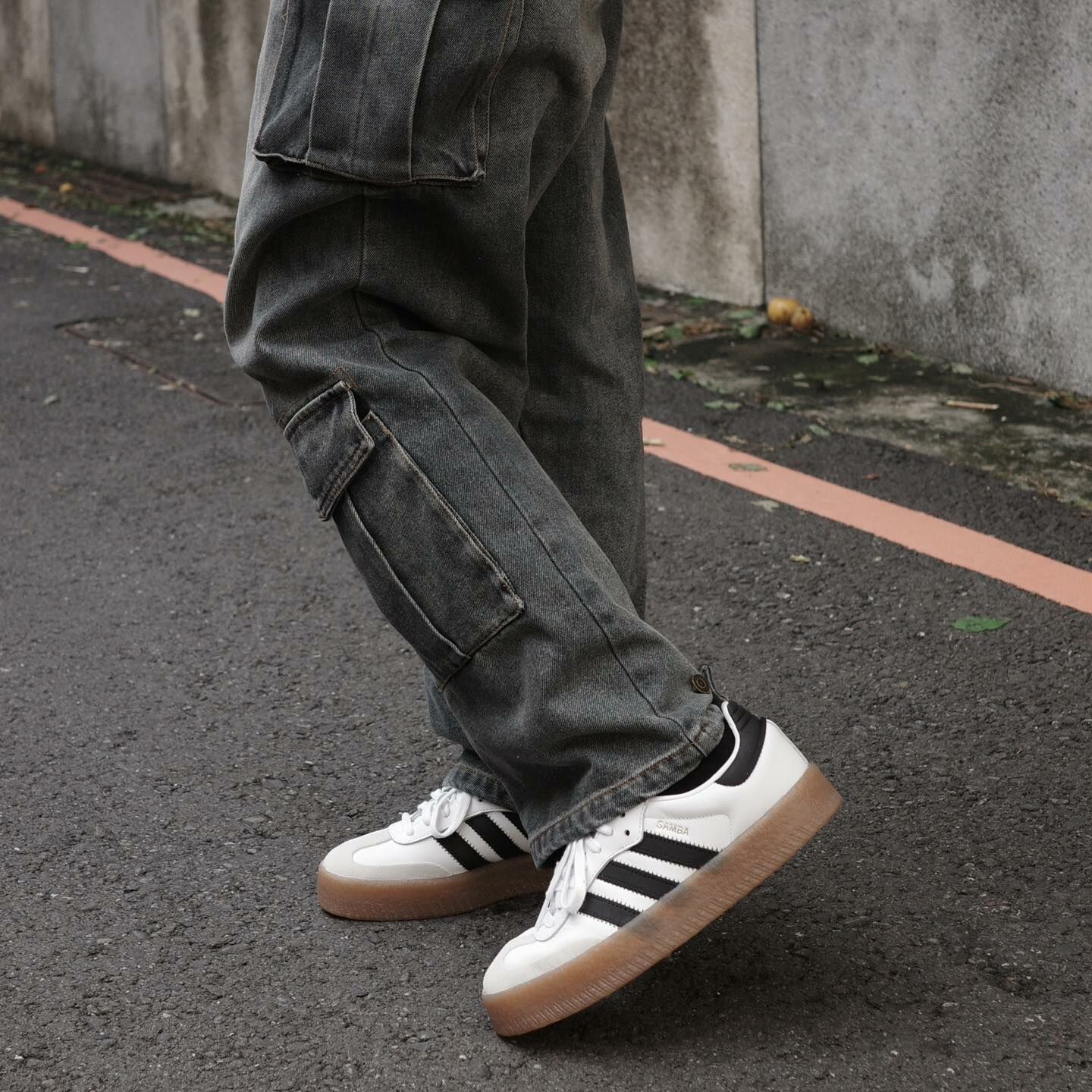 ADIDAS Originals SAMBAE 黑/白三線 百搭 復古 厚底 休閒 德訓鞋 JI1350黑 /ji1349白