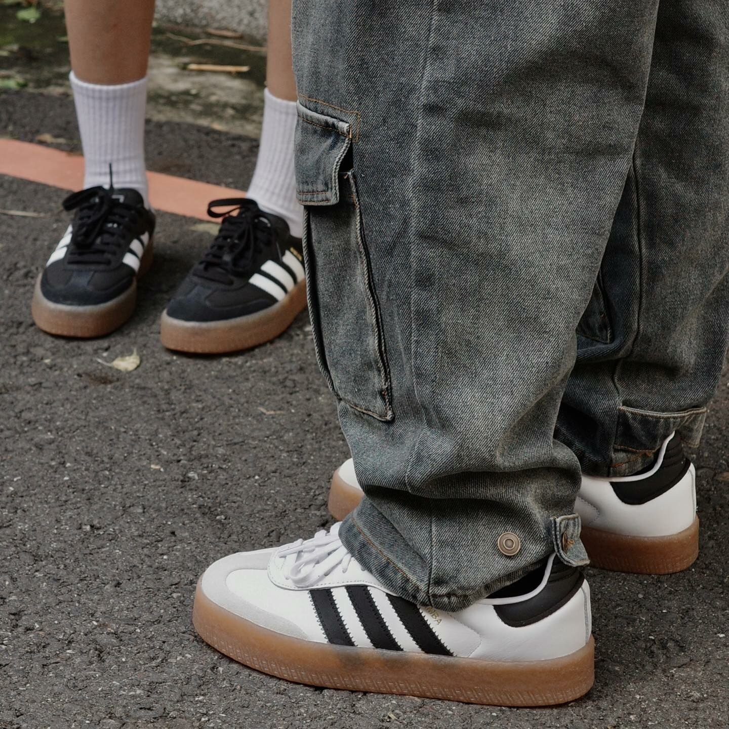 ADIDAS Originals SAMBAE 黑/白三線 百搭 復古 厚底 休閒 德訓鞋 JI1350黑 /ji1349白