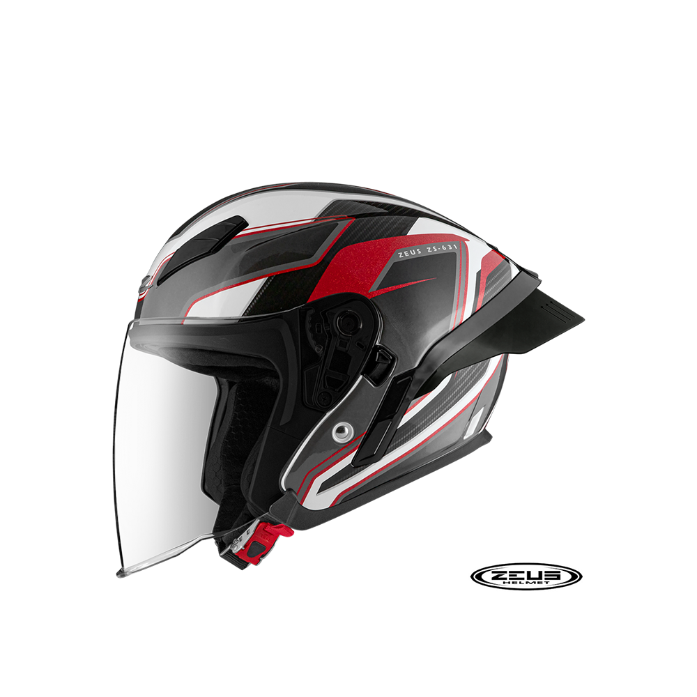 ZEUS 瑞獅 ZS-631 BS1 音速彩繪 半罩式安全帽 白紅