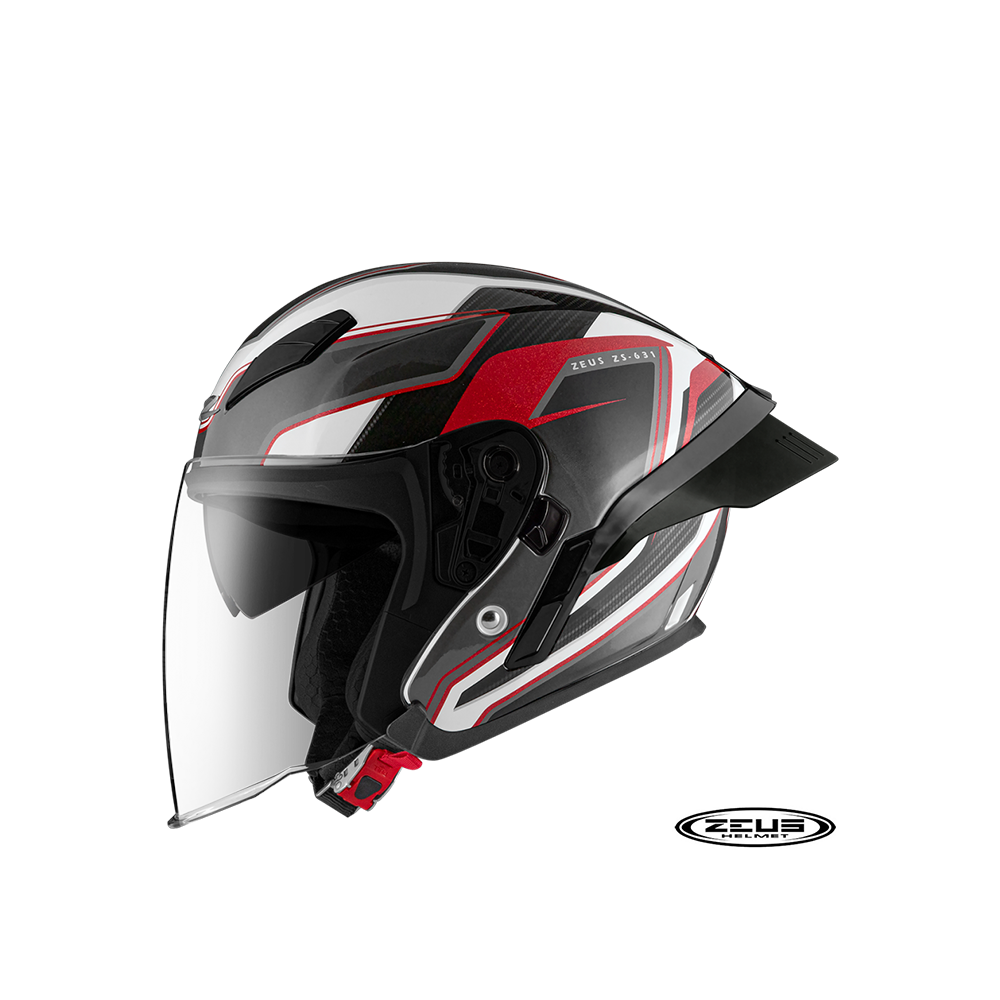 ZEUS 瑞獅 ZS-631 BS1 音速彩繪 半罩式安全帽 白紅