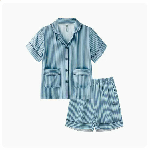 熱推兒童睡衣家居服套裝【冰藍【送同款眼罩】（尺碼:110-160碼）(下單後請聯絡客服確認發貨尺碼)