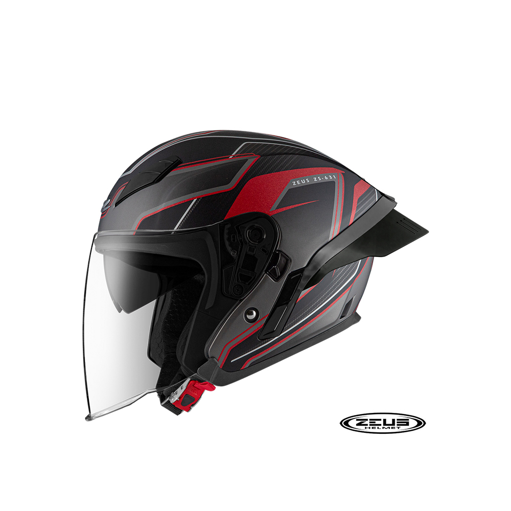 ZEUS 瑞獅 ZS-631 BS1 音速半罩式安全帽 消光黑紅