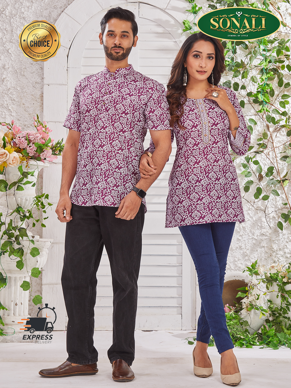[READY STOCK] Sonali Premier Quality Couples Collections Men's Top / Women's Top - Q1914,Q1915