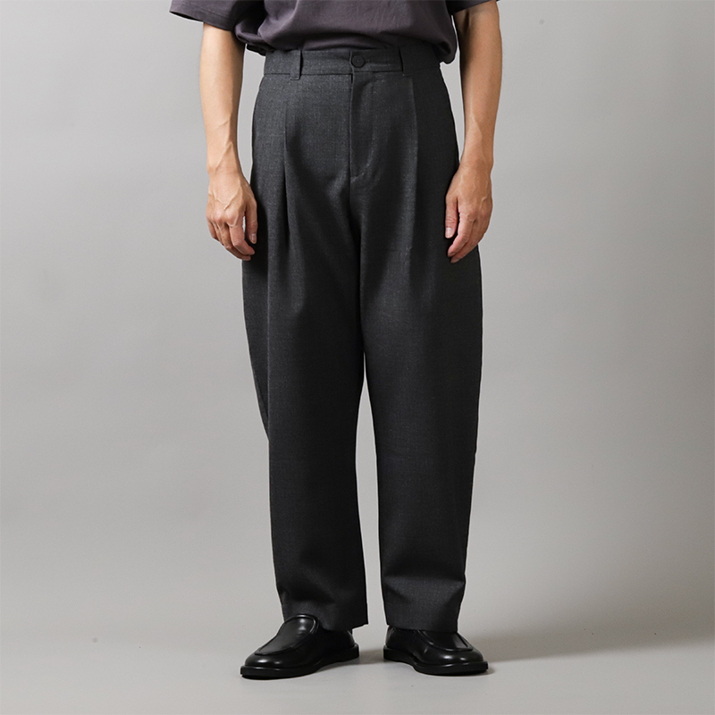 Studio Nicholson Tuck Curved Tapered Pant Tarmac
