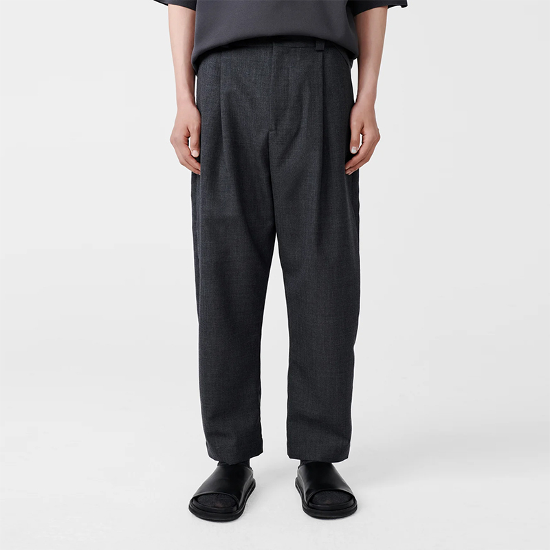Studio Nicholson Tuck Curved Tapered Pant Tarmac