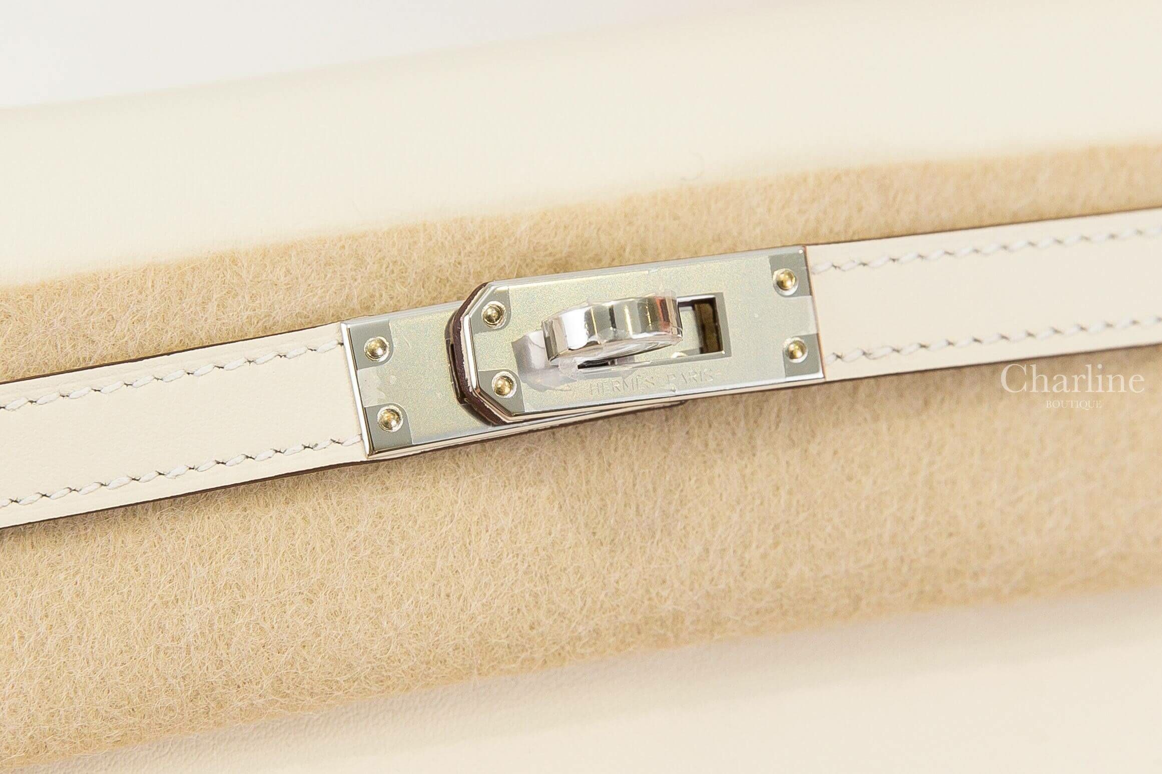 Hermès Kelly Danse I2 Nata Swift 奶油白銀釦多用途凱莉包