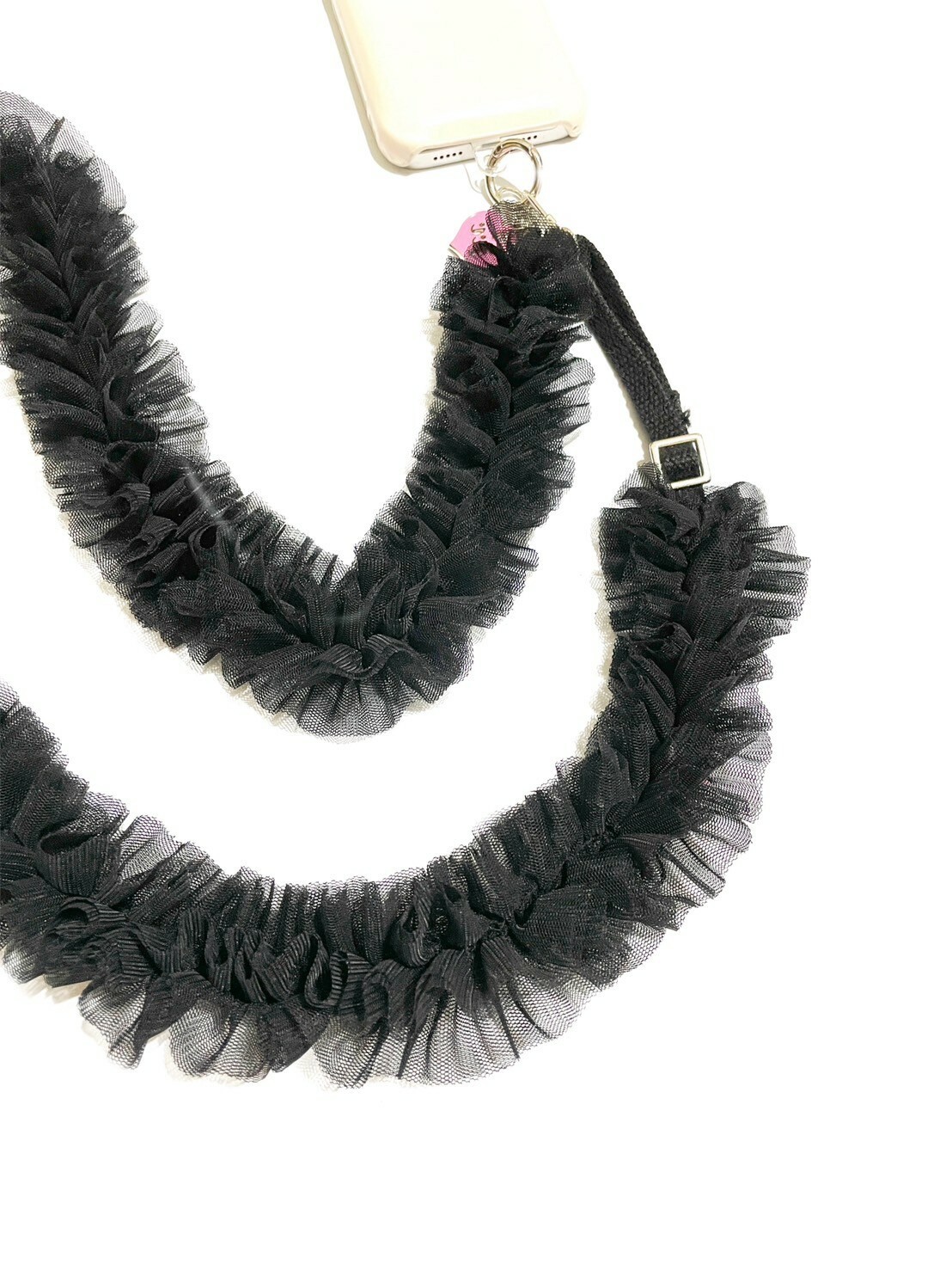 JCC 黑色網紗蕾絲背帶