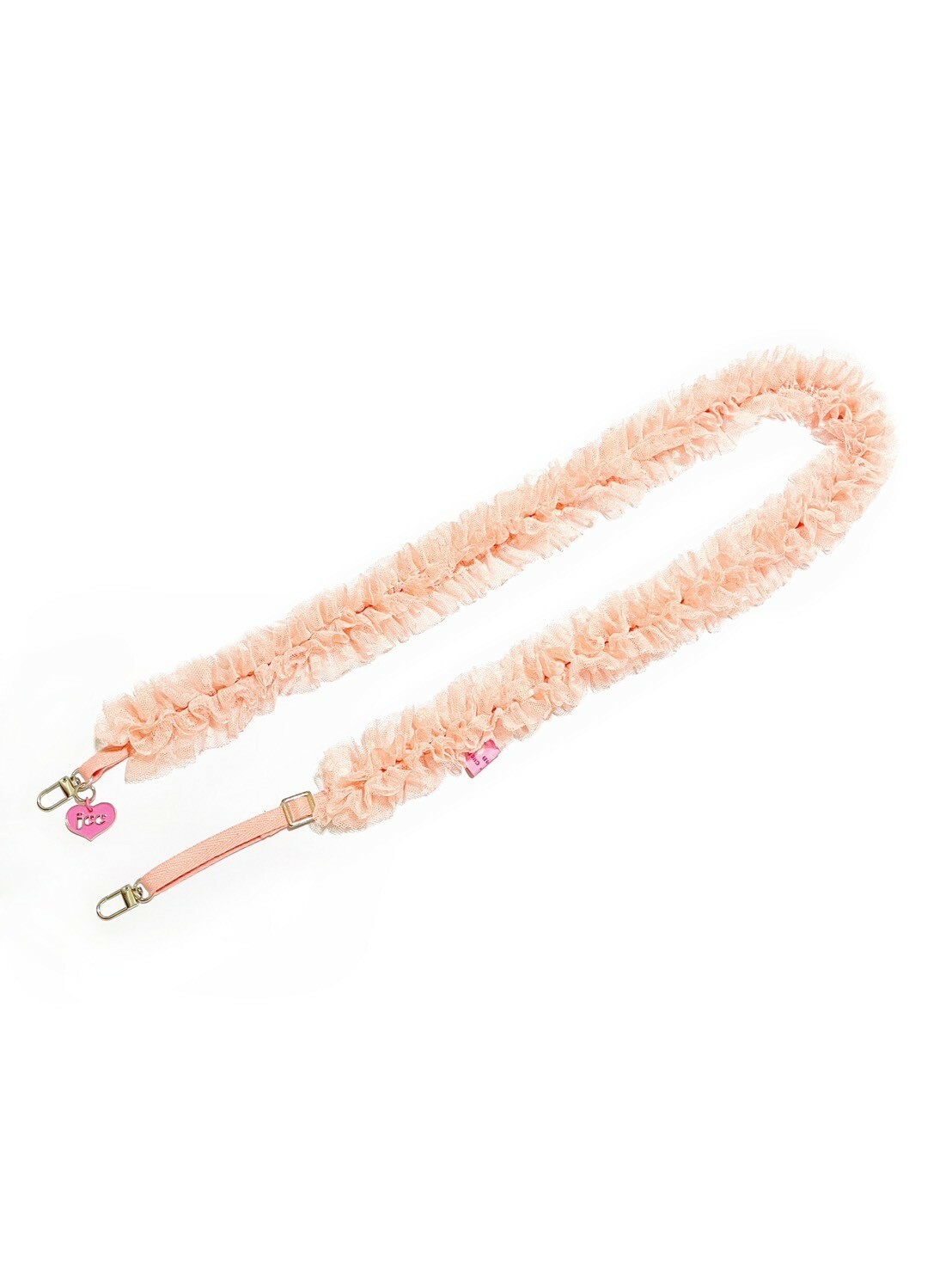 JCC 粉橘網紗蕾絲背帶