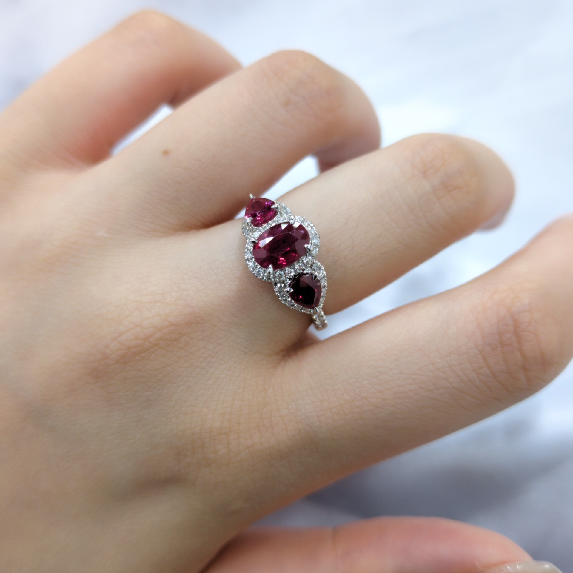 18K White Gold 2.22ct Ruby and Diamond Ring