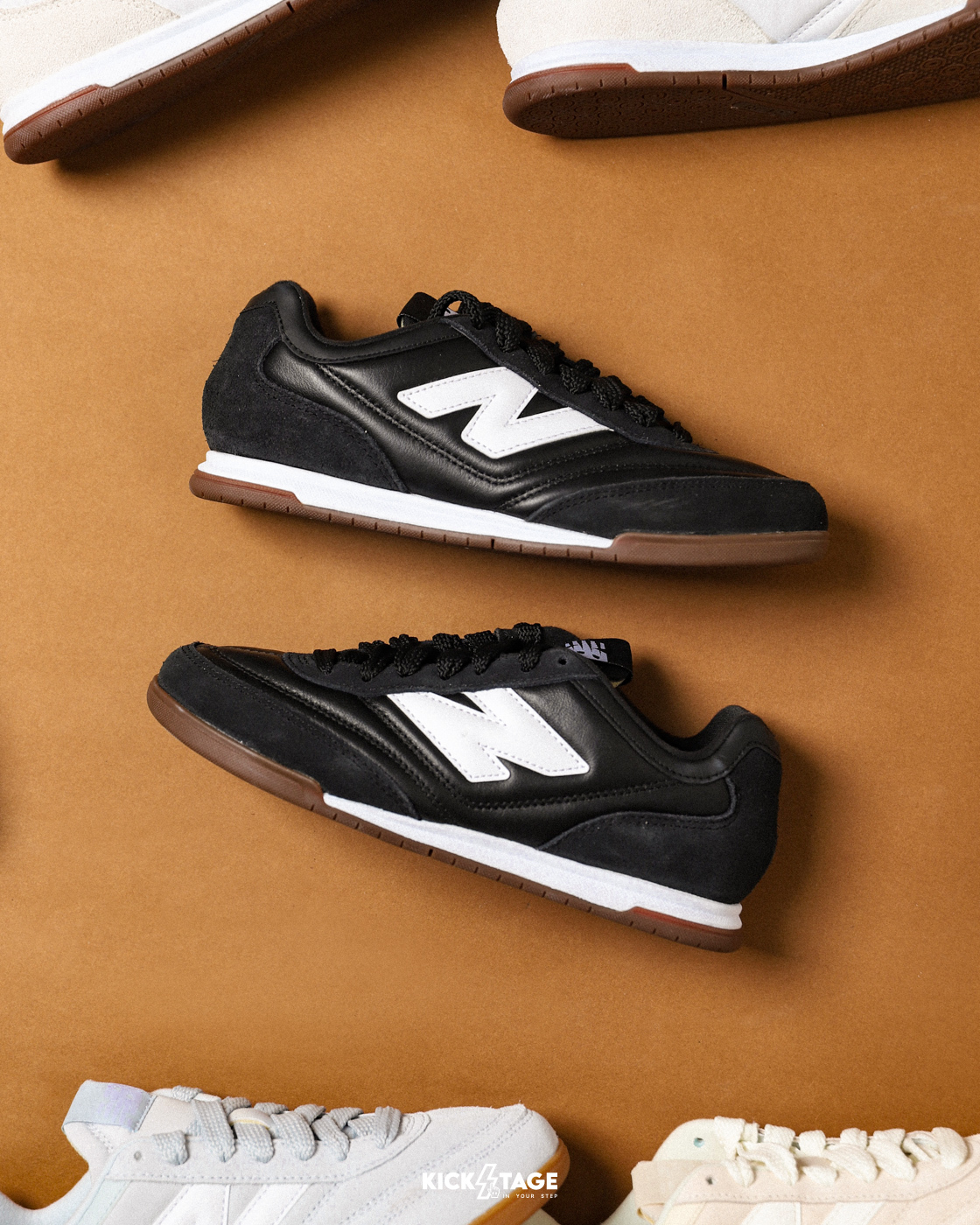 <特價，不退換> NEW BALANCE RC42 黑白 中性 麂皮 皮革 復古 焦糖底 德訓鞋 休閒鞋【URC42LB】