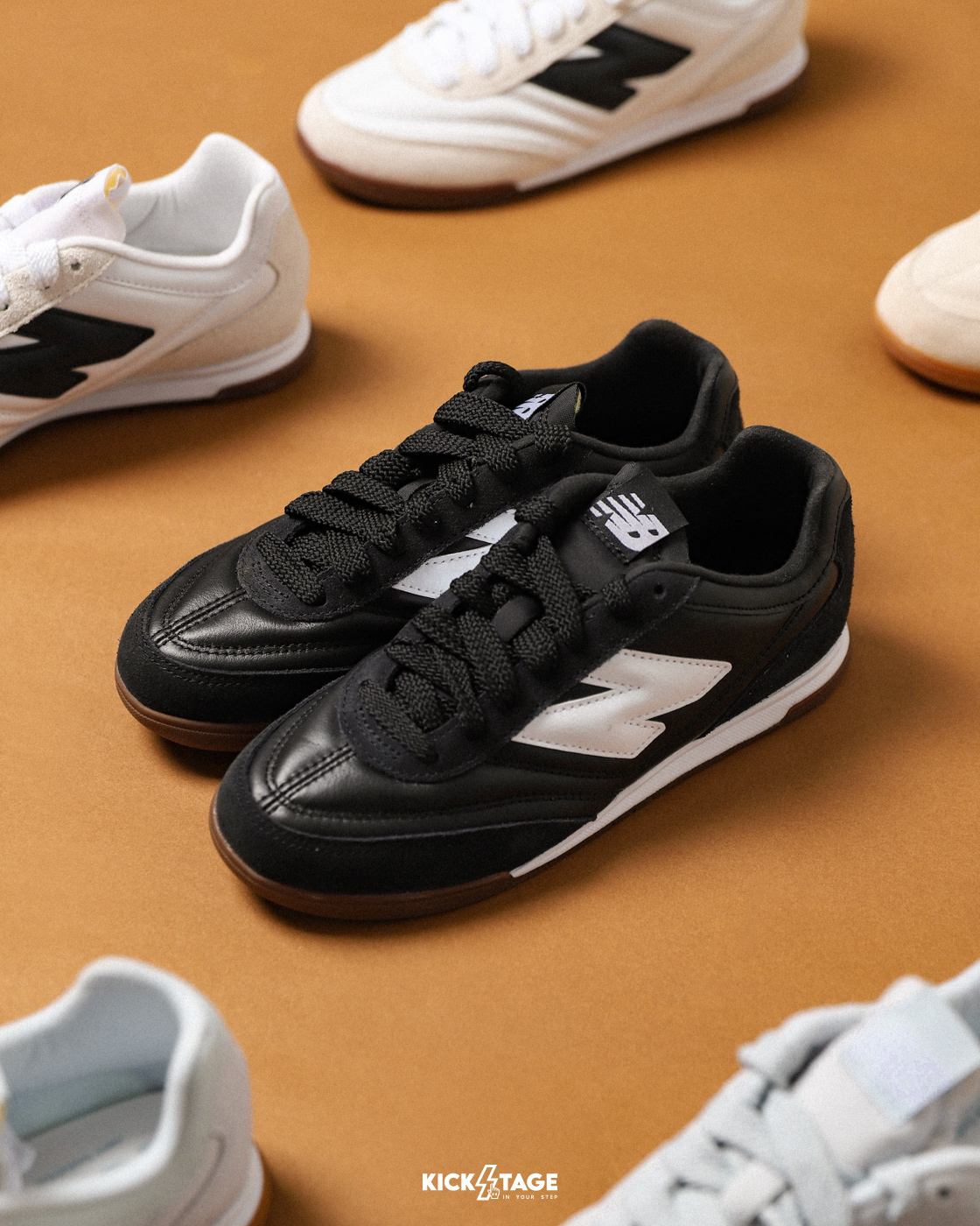 <特價，不退換> NEW BALANCE RC42 黑白 中性 麂皮 皮革 復古 焦糖底 德訓鞋 休閒鞋【URC42LB】