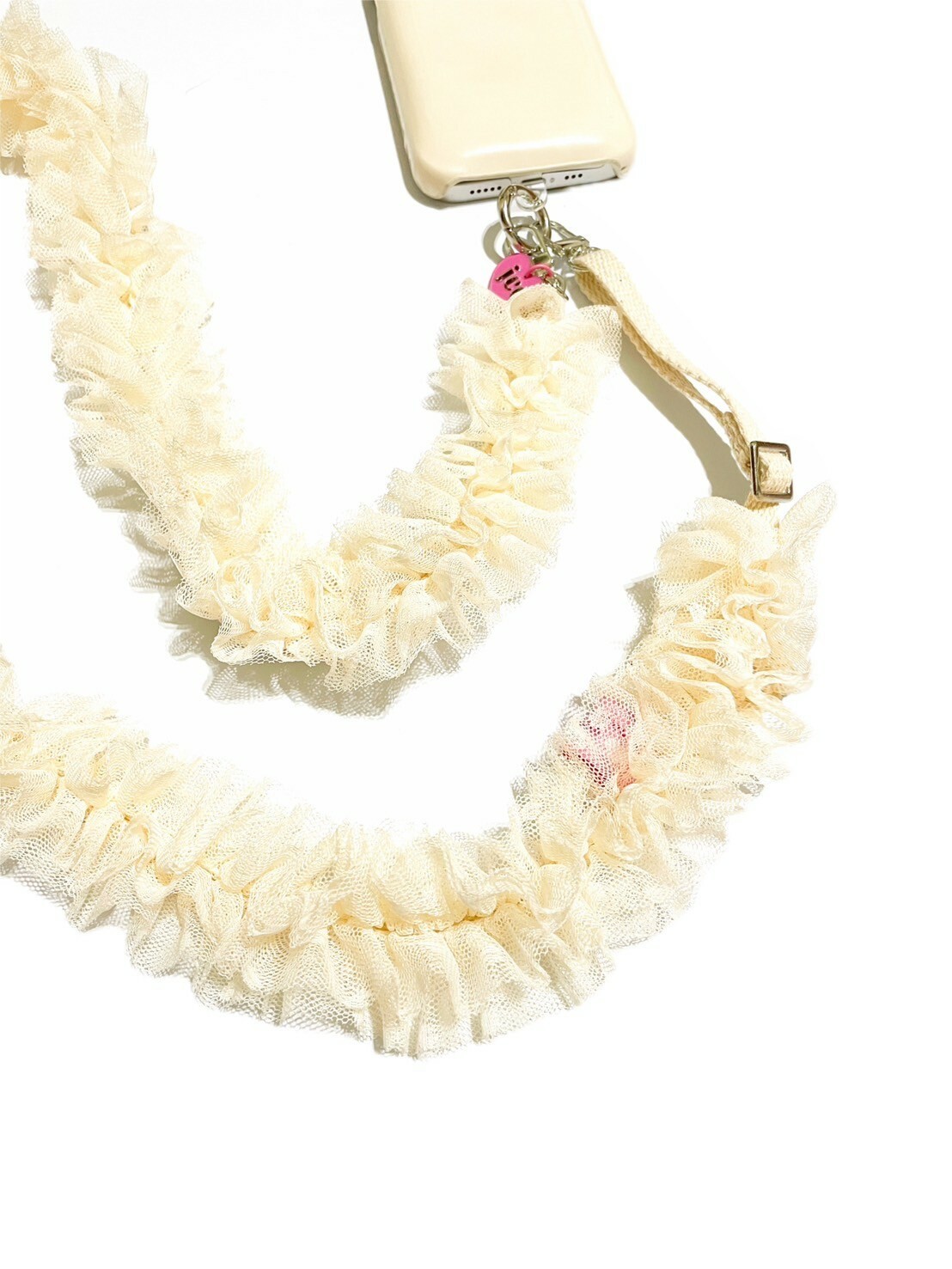 JCC 米白網紗蕾絲背帶