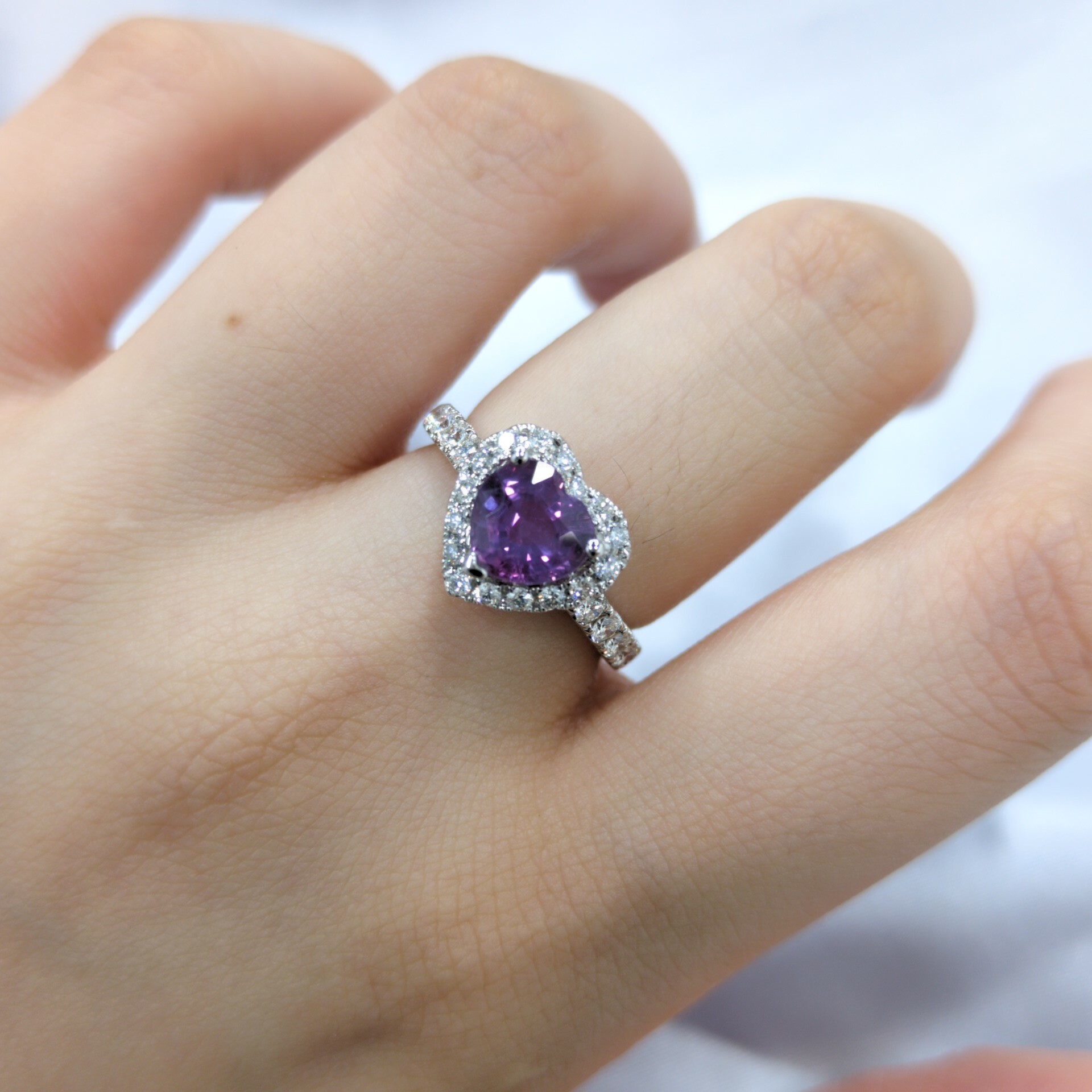 18K White Gold 1.56ct Sapphire and Diamond Ring