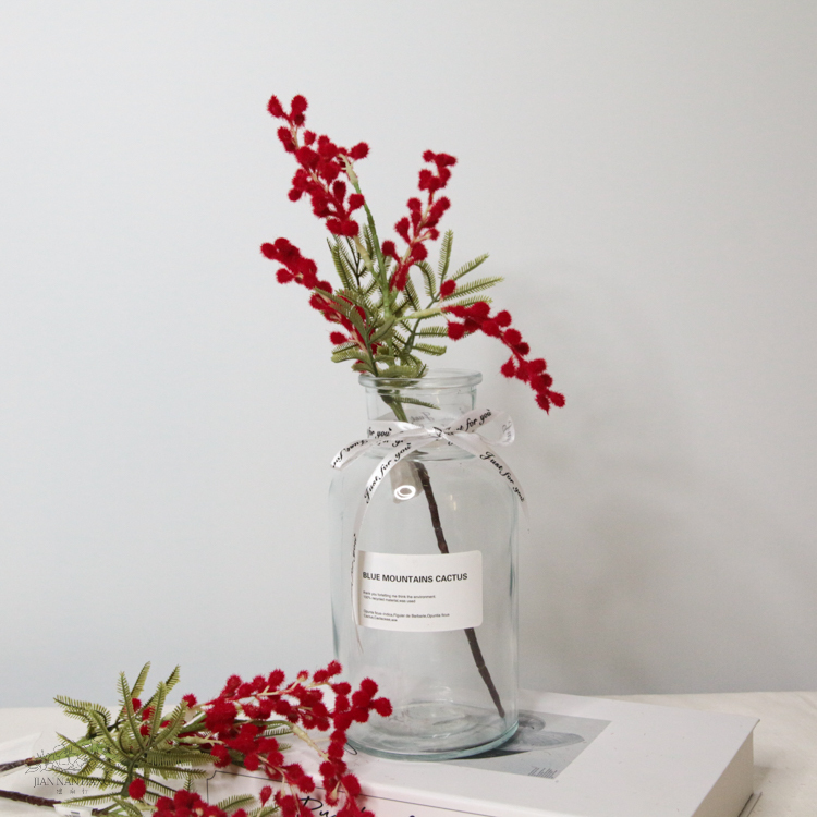 人造花 金合歡植絨 短款 單支 4色