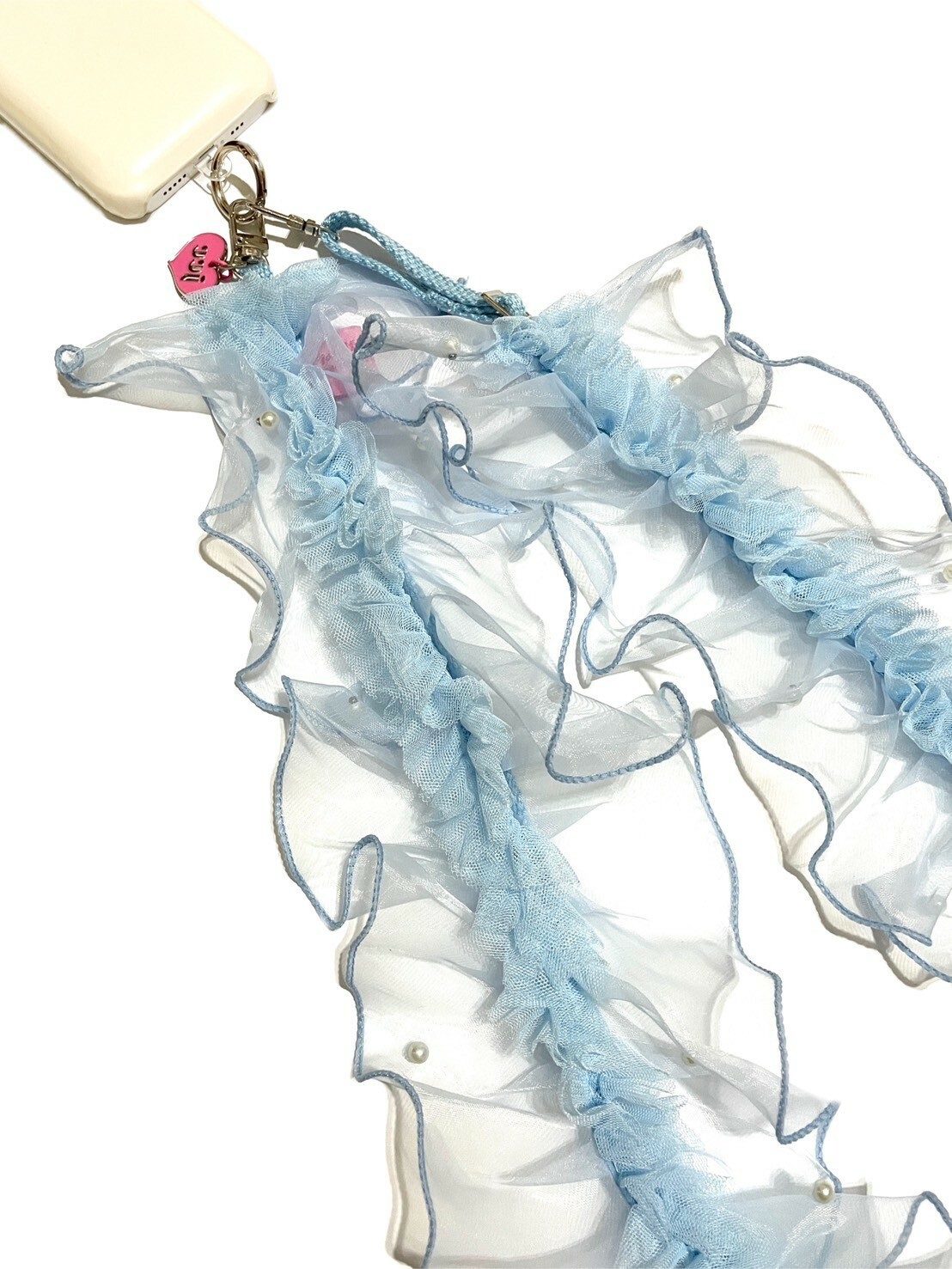 JCC 天藍蕾絲木耳邊背帶