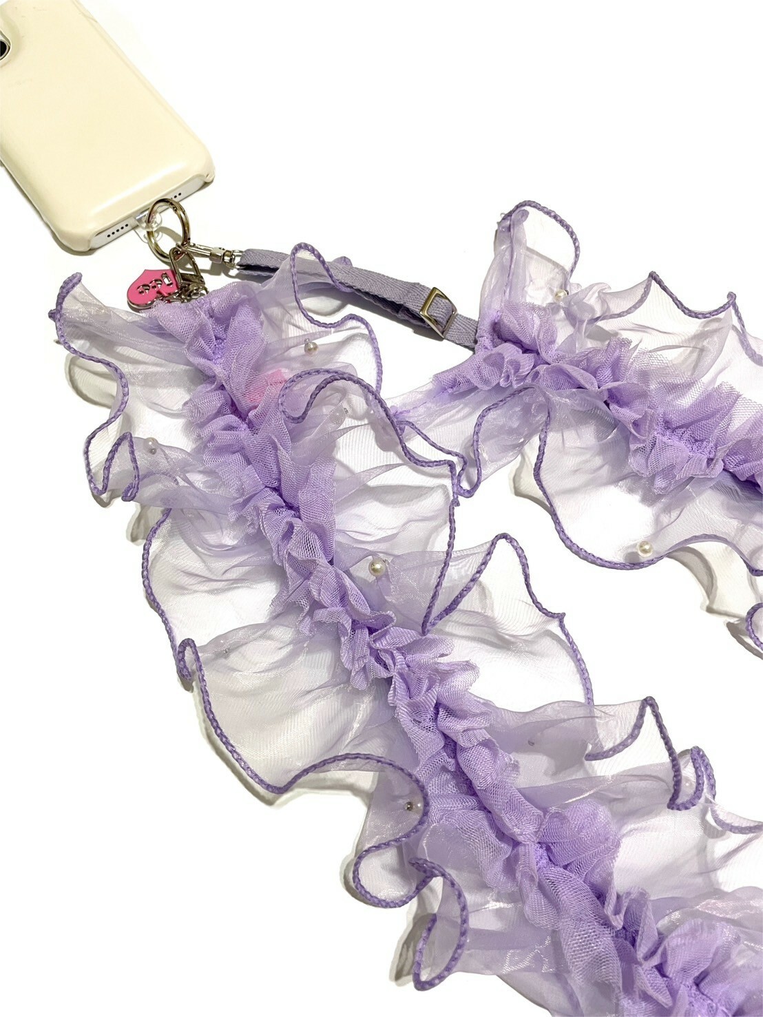 JCC 紫色蕾絲木耳邊背帶