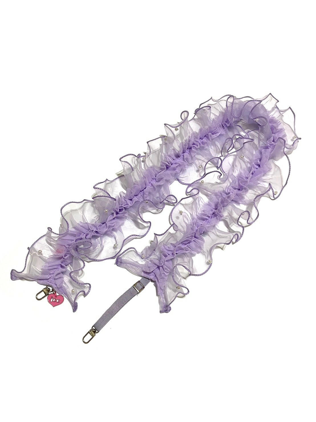 JCC 紫色蕾絲木耳邊背帶