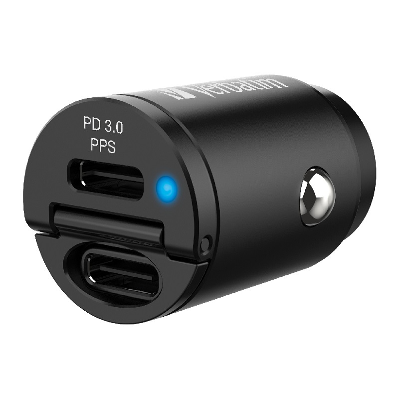 Verbatim 2 端口 30W Type C PD & QC 3.0 迷你汽車充電器