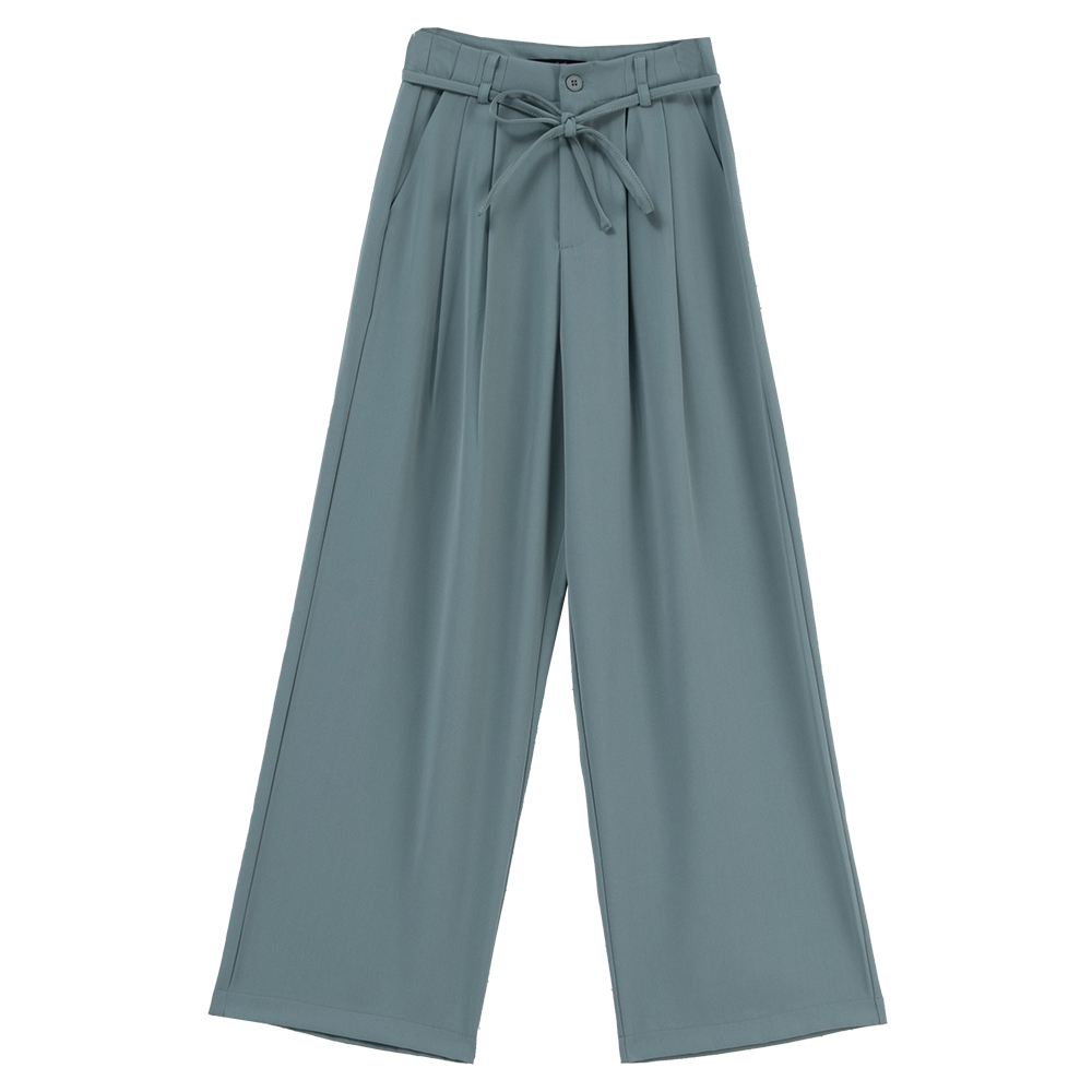 Plain suit trousers with textured strap design-blue S/M/L【04030447】in stock+pre-order
