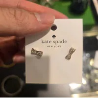 [S] KATE SPADE O0RU1561 READY SET BOW EARRINGS,CLEAR.ROSE GOLD, 98686624818 (SKS1167)