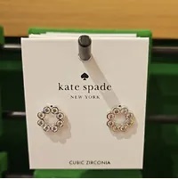 [S] KATE SPADE O0RU2450 FULL CIRCLE EARRINGS,CLEAR/SILVER, 98686681637 (SKS1169)