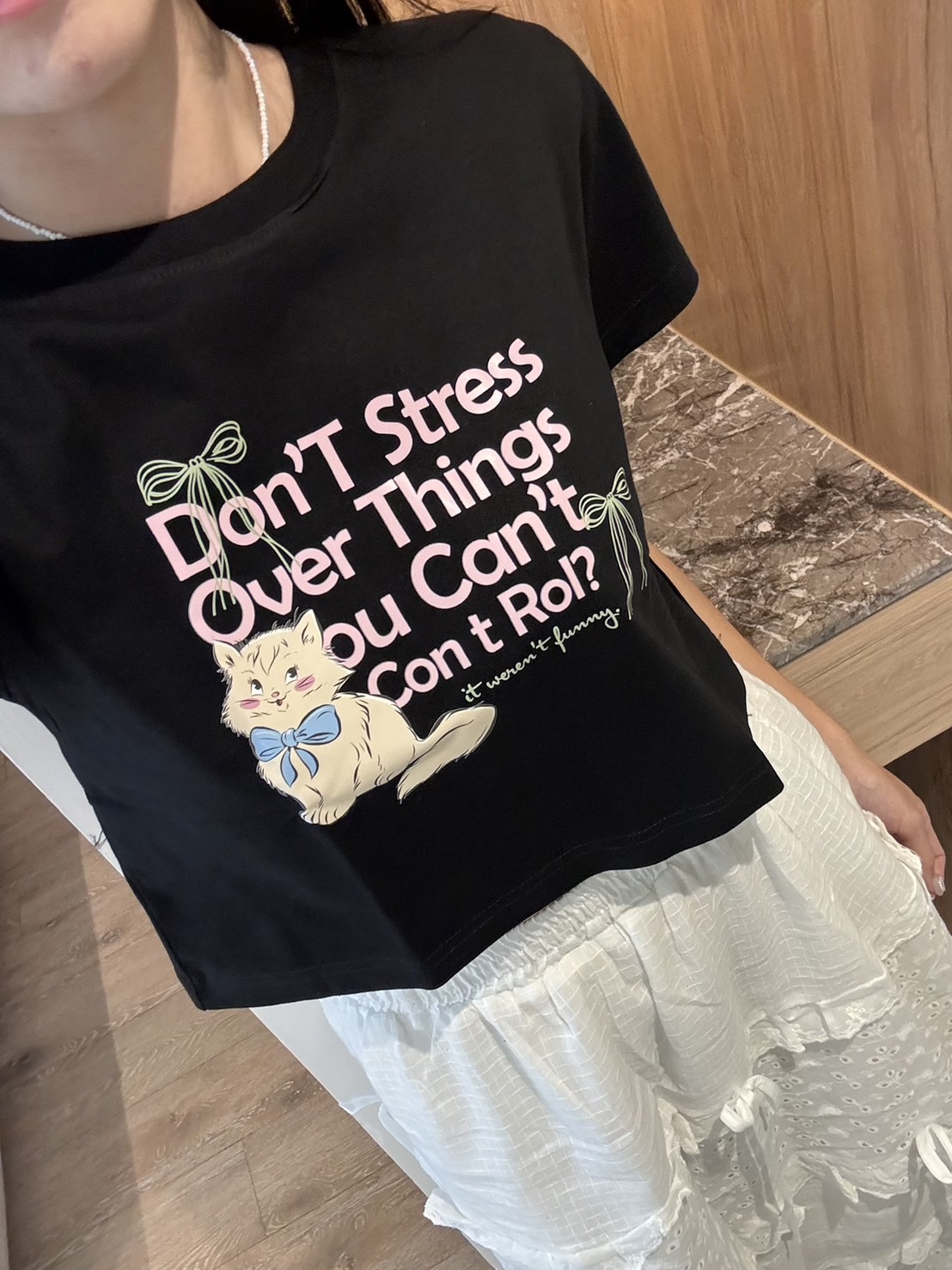 #現貨優惠 泰國 貓咪蝴蝶結 短版上衣