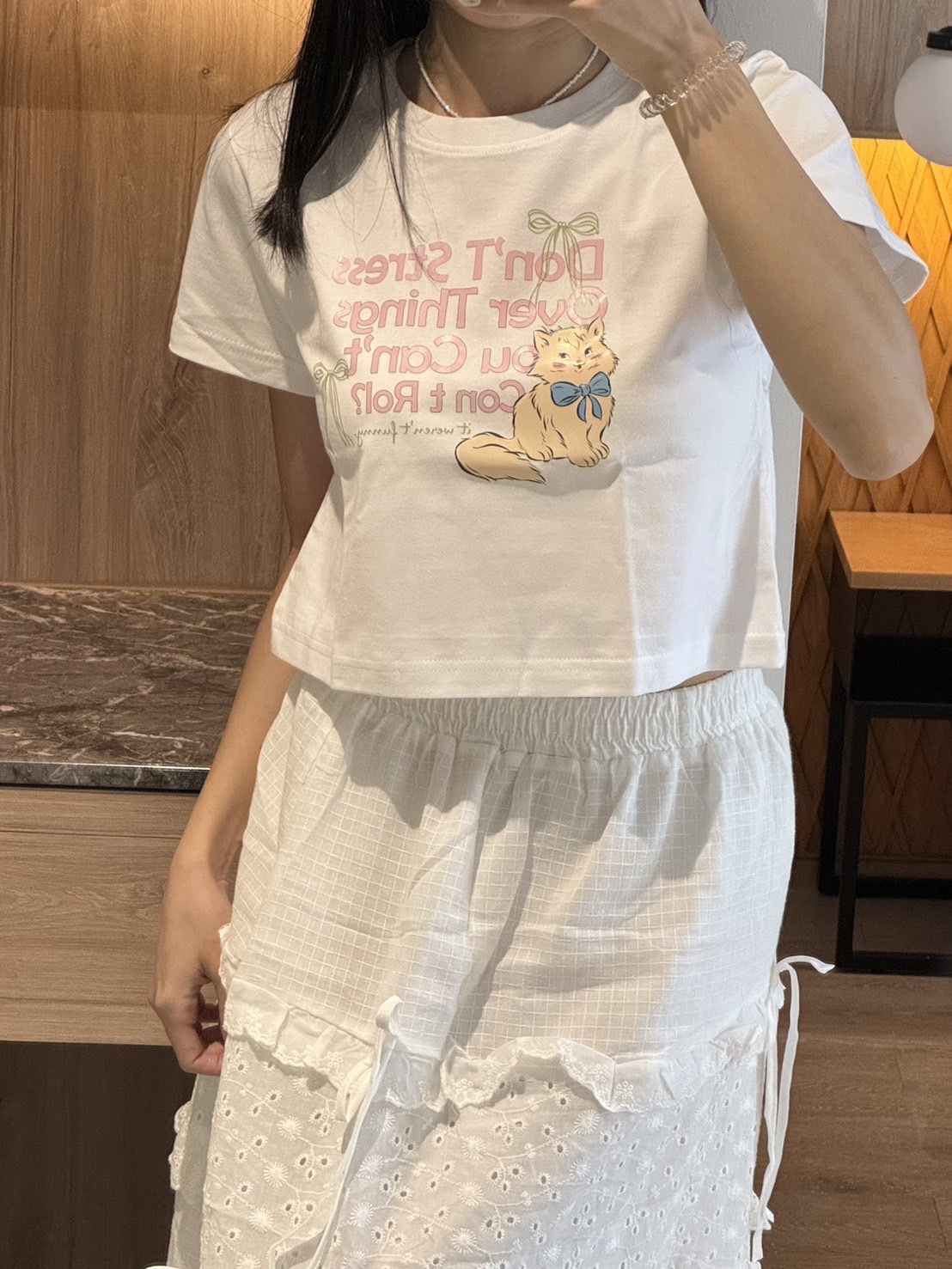 #現貨優惠 泰國 貓咪蝴蝶結 短版上衣