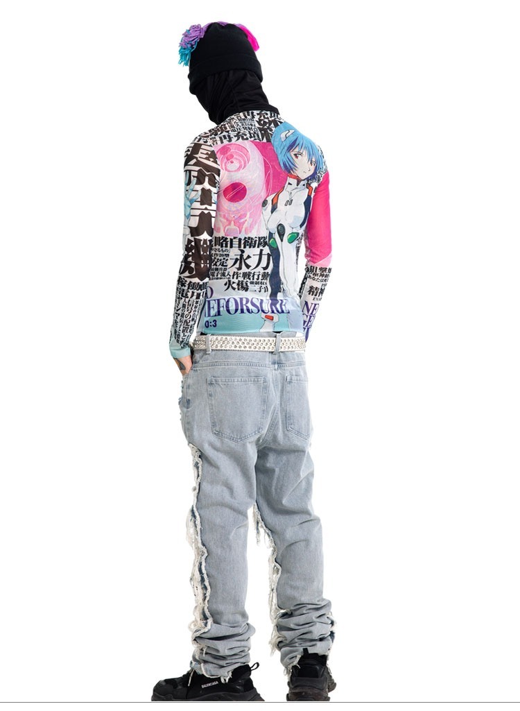 Aone4sure EVA聯名 網紗緊身 長袖T恤