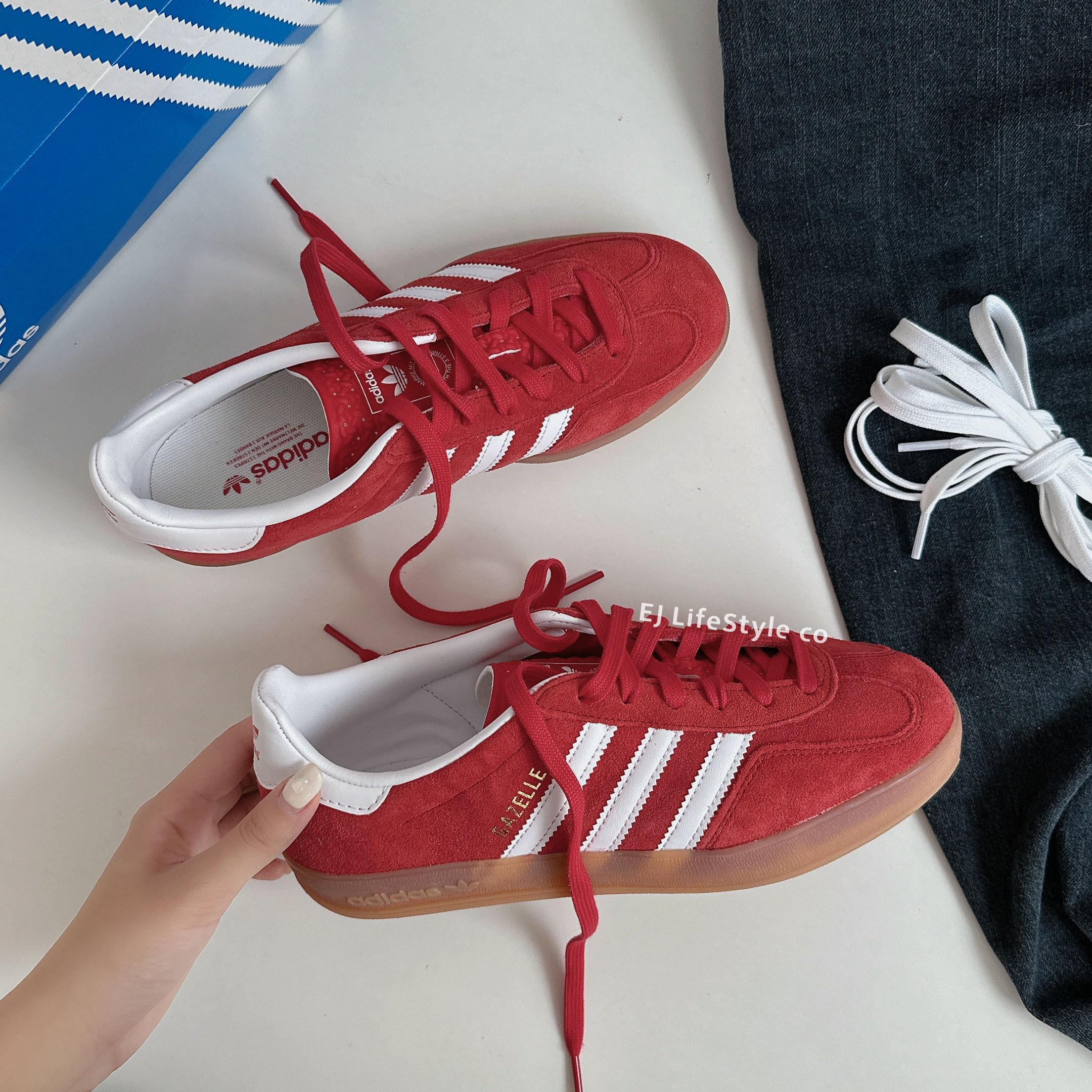 ADIDAS GAZELLE INDOOR 正紅色 焦糖底 麂皮 JI2063 男鞋 / 現貨